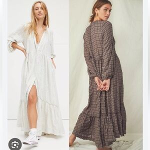 Free People Plaid Edie Maxi Dress